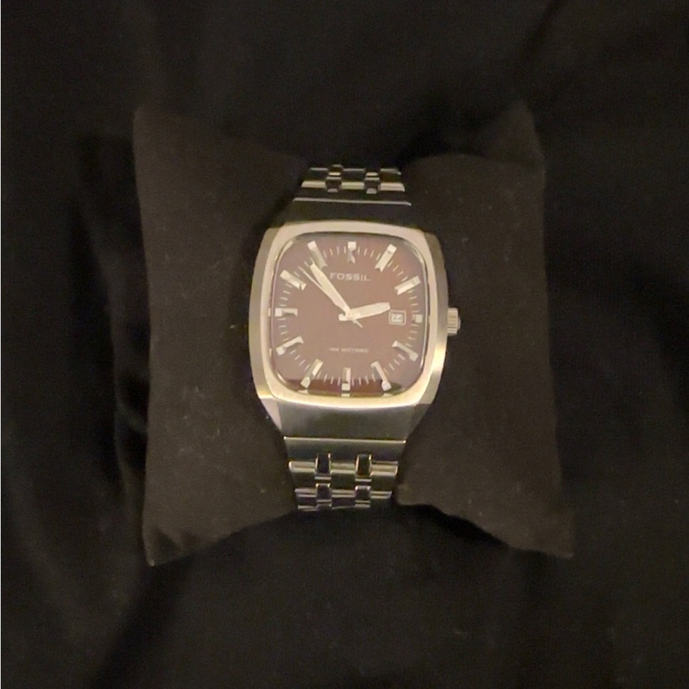 Fossil Men's Brown and Silver Watch